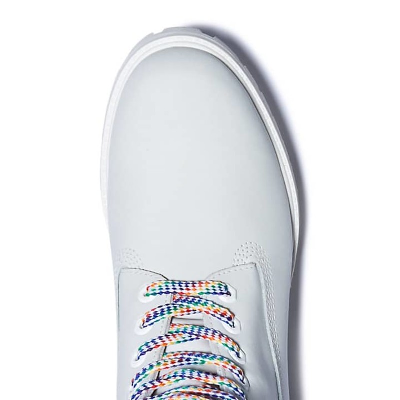 White timberlands deals with rainbow